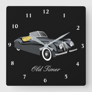 Klassieke jaguar Car 'Old Timer'-wandklok Vierkante Klok