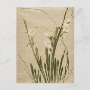 Klassieke japanse bloemen kunst briefkaart