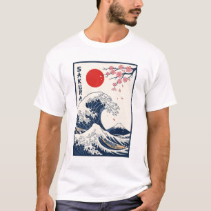 Klassieke Japanse Grote Golf Kersenbloesem Kunst T-shirt