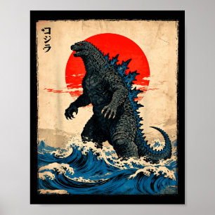 Klassieke Japanse kunst Kaiju-monster Poster