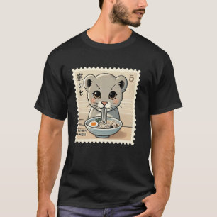 Klassieke Japanse kunst postzegel noedels panter T-shirt