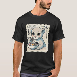 Klassieke Japanse Kunst Postzegel Noedels Panter T-shirt