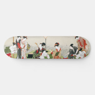 Klassieke Japanse kunst Utagawa Toyohiro prent Skateboard