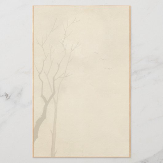 Klassieke  japanse nacht maan scenery sumi-e briefpapier (Voorkant)