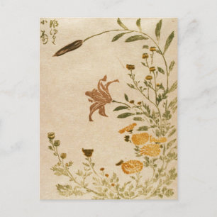 Klassieke japanse  ukiyo-e bloemen kunst briefkaart