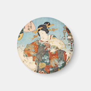 Klassieke  japanse ukiyo-e geisha Utagawa Magneet