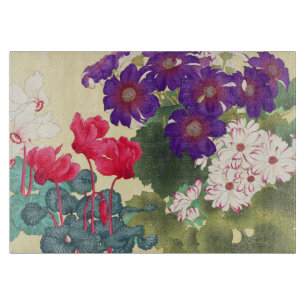 Klassieke japanse waterverf bloemen kunst snijplank