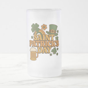 Klassieke jaren 70 St. Patrick's Day Matglas Bierpul