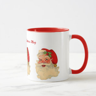 Klassieke Jolly Santa Claus Face Persoonlijke naam Mok