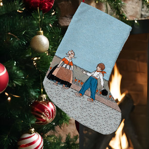 Klassieke jurk voor kleine Nederlandse meisjes en  Kerstsok