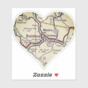 Klassieke kaart van Rumford Maine Sticker