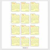 Klassieke kalendermaanden elk jaar Sticker Pack (Vel)