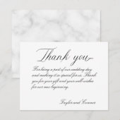 Klassieke kalligrafie bruiloft Hartelijk dank Bedankkaart (Voorkant / Achterkant)