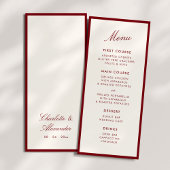Klassieke kalligrafie Deep Red Old Money Menu