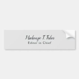 Klassieke kalligrafie Elegant Eenvoudig Grijs Bumpersticker