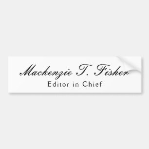 Klassieke kalligrafie Elegant Eenvoudig Wit Bumpersticker