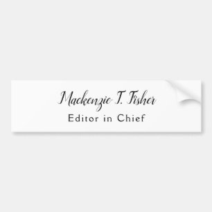 Klassieke kalligrafie Elegant Eenvoudig Wit Bumpersticker
