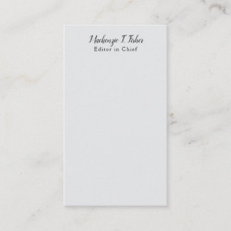 Klassieke kalligrafie Elegant Plain Simple Grey Informatiekaartje