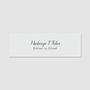 Klassieke kalligrafie Elegant Plain Simple Grey Naamplaatje