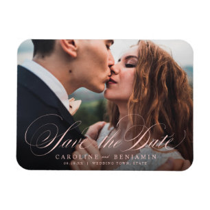 Klassieke kalligrafie foto bruiloft met de date ma magneet