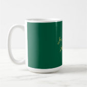 Klassieke kalligrafie koppel namen groen & goud koffiemok (Links)