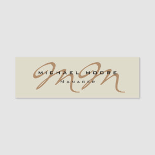 Klassieke kalligrafie Monogram Pastel Kleur Naamplaatje