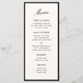 Klassieke kalligrafie Oud geld Menu (Voorkant)