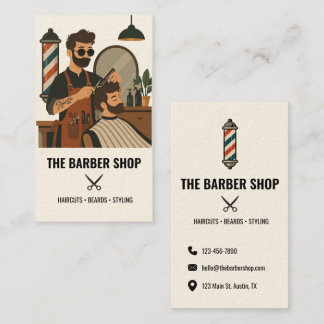 Klassieke Kapperszaak Scene Haarstylist Kapperszaa Visitekaartje