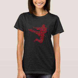 Klassieke Karate Martial Arts Woordwolk T-shirt