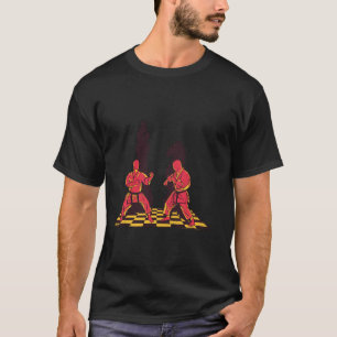 Klassieke Karate Schaken Vechter T-shirt