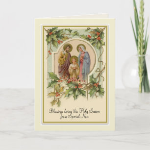 Klassieke katholieke kerst Jezus Heilige Familie N Kaart