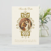 Klassieke Katholieke Trouw Elegant Save the Date (Staand voorkant)