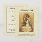 Klassieke Katholieke Trouwdag Religieus 'Save The  Save The Date (Voorkant / Achterkant)