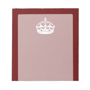 Klassieke Keep Calm Crown op Bourgogne Red Notitieblok