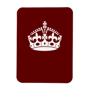 Klassieke Keep Calm Kroon op bordeauxrood Magneet