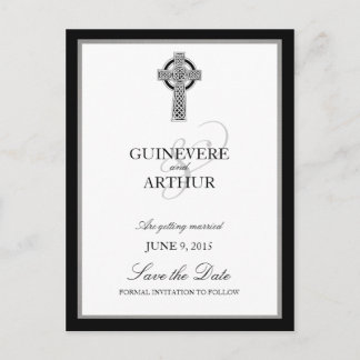 Klassieke Keltische Cross Wedding Save the Date Aankondigingskaart