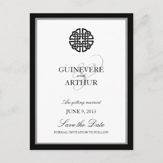 Klassieke Keltische Love Knot Wedding Save the Dat Aankondigingskaart