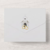 Klassieke Kerk Bruiloft Alles in Een Uitnodiging (Achterkant)