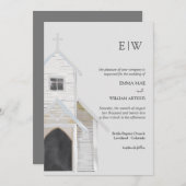 Klassieke Kerk Bruiloft Kaart (Voorkant / Achterkant)