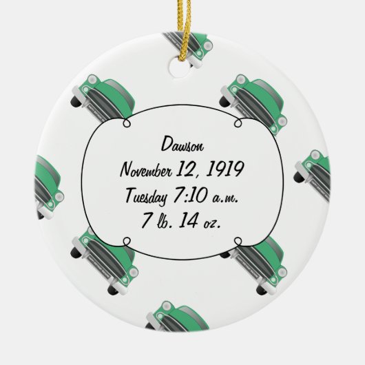 Klassieke kerkfornuis voor jongens Sweet Green Ret Keramisch Ornament (Voorkant)