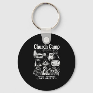Klassieke kerkkamp christelijke kampeerder kampere sleutelhanger
