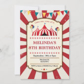 Klassieke kermis verjaardagsfeest uitnodigingen (Voorkant)