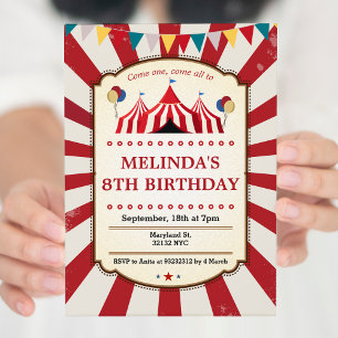Klassieke kermis verjaardagsfeest uitnodigingen