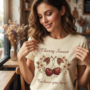 Klassieke Kers Zacht Dat Je Hier Bent Bloemstuk T-shirt