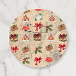 Klassieke kerst bedankjes labels