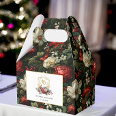 Klassieke Kerst Bloemen Crest Monogram Bruiloft Bedankdoosjes