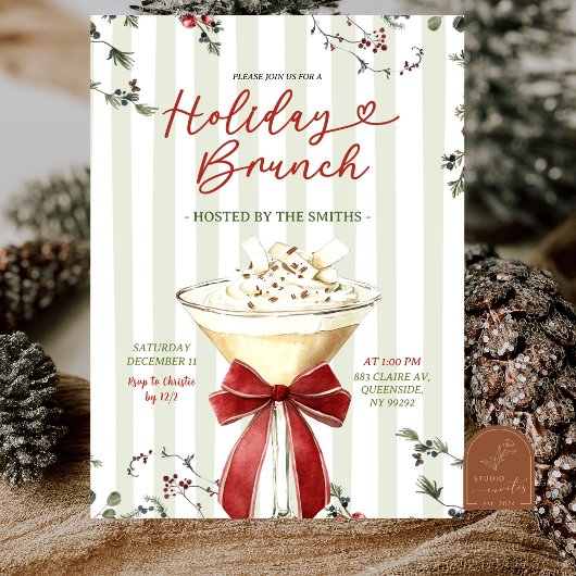 Klassieke kerst brunch kaart