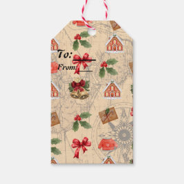 Klassieke kerst cadeaulabel