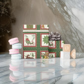 Klassieke kerst collage iconen cadeaupapier