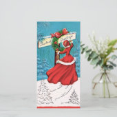 Klassieke Kerst Dame Feestdagenkaart (Staand voorkant)